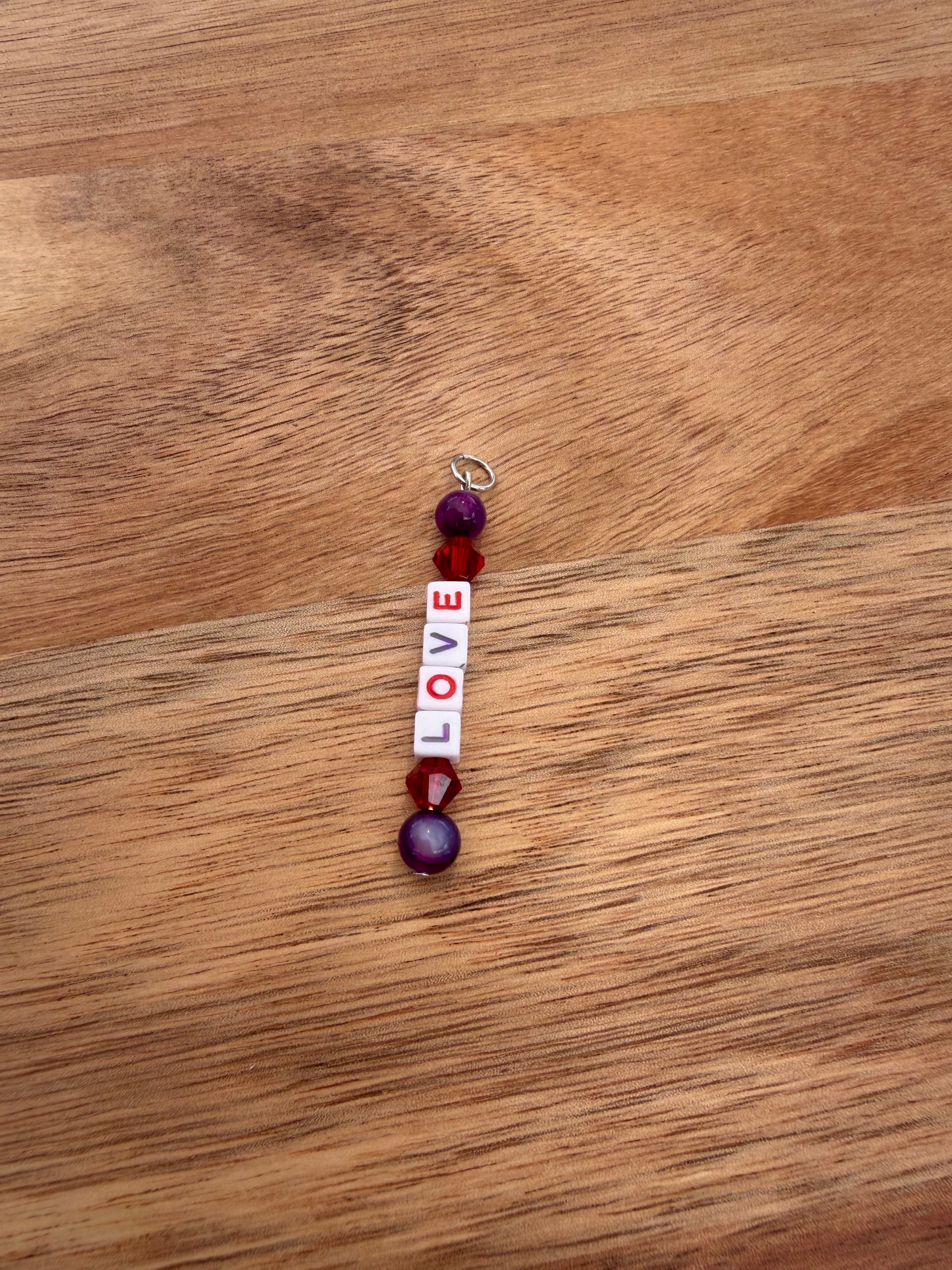 Red and Purple LOVE Dangle
