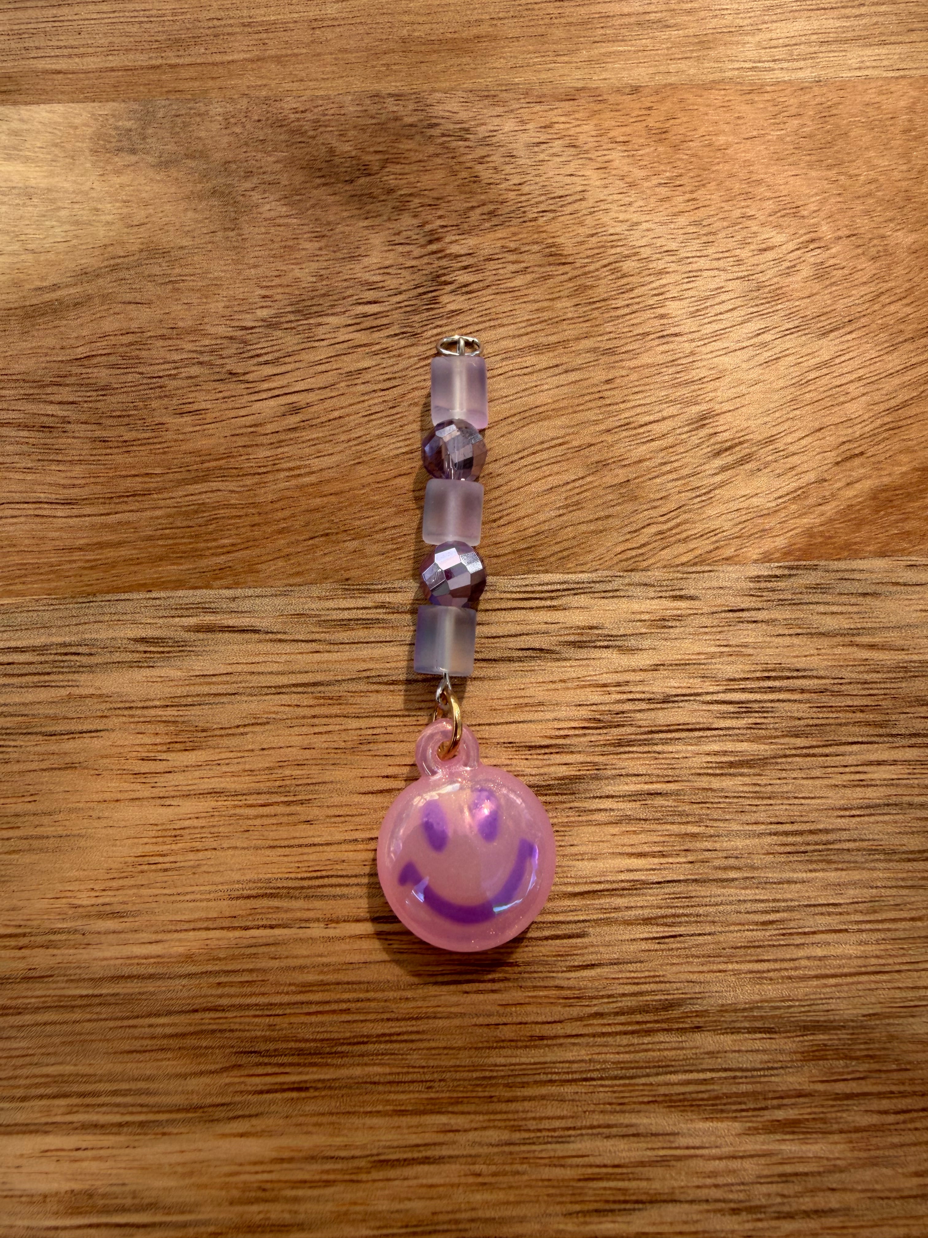 Pink and Purple Smiley Individual Dangle