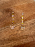 Yellow and Pink Butterfly Dangles