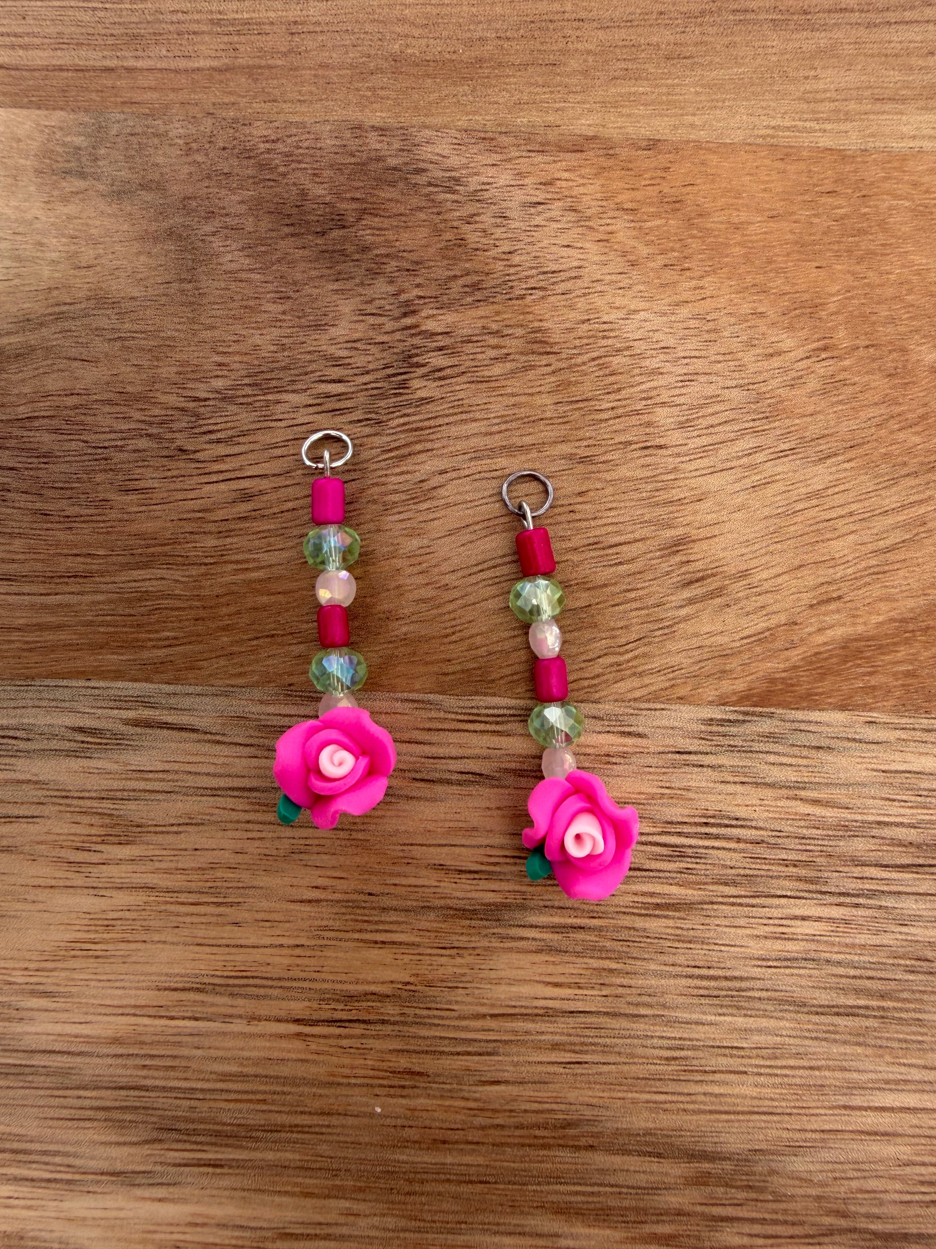Pink Rose Dangles