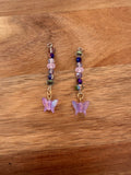 Pink and Purple Butterfly Dangles