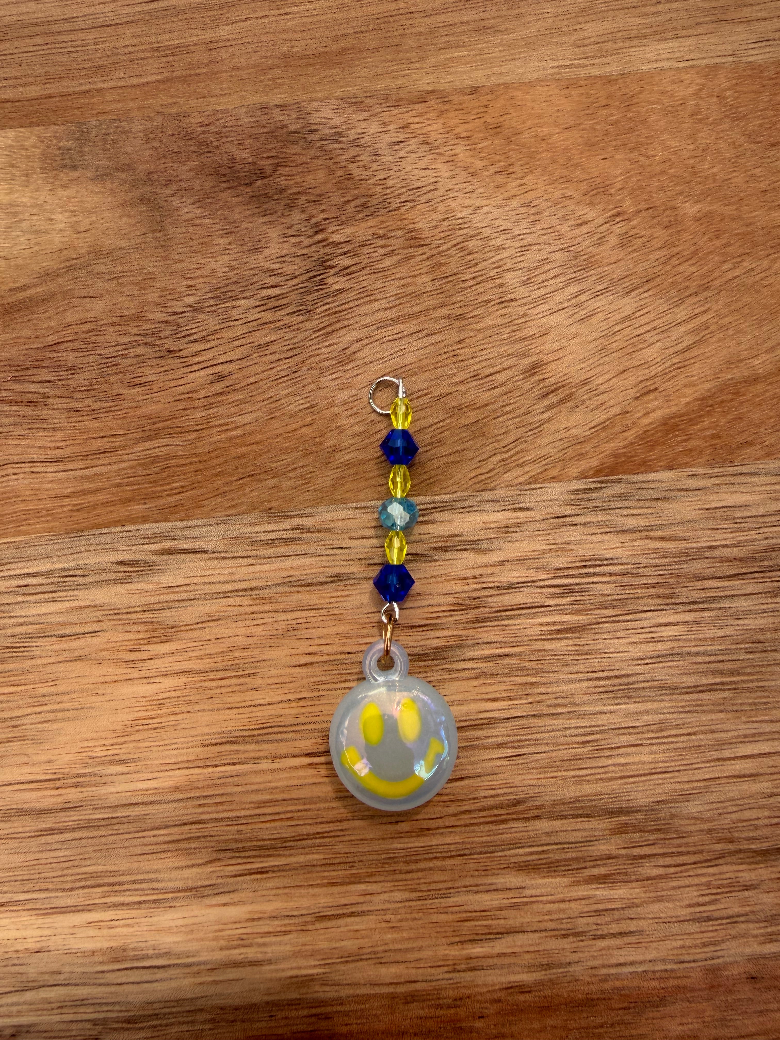 Blue and Yellow Smiley Individual Dangle