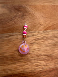 Pink and Orange Smiley Individual Dangle