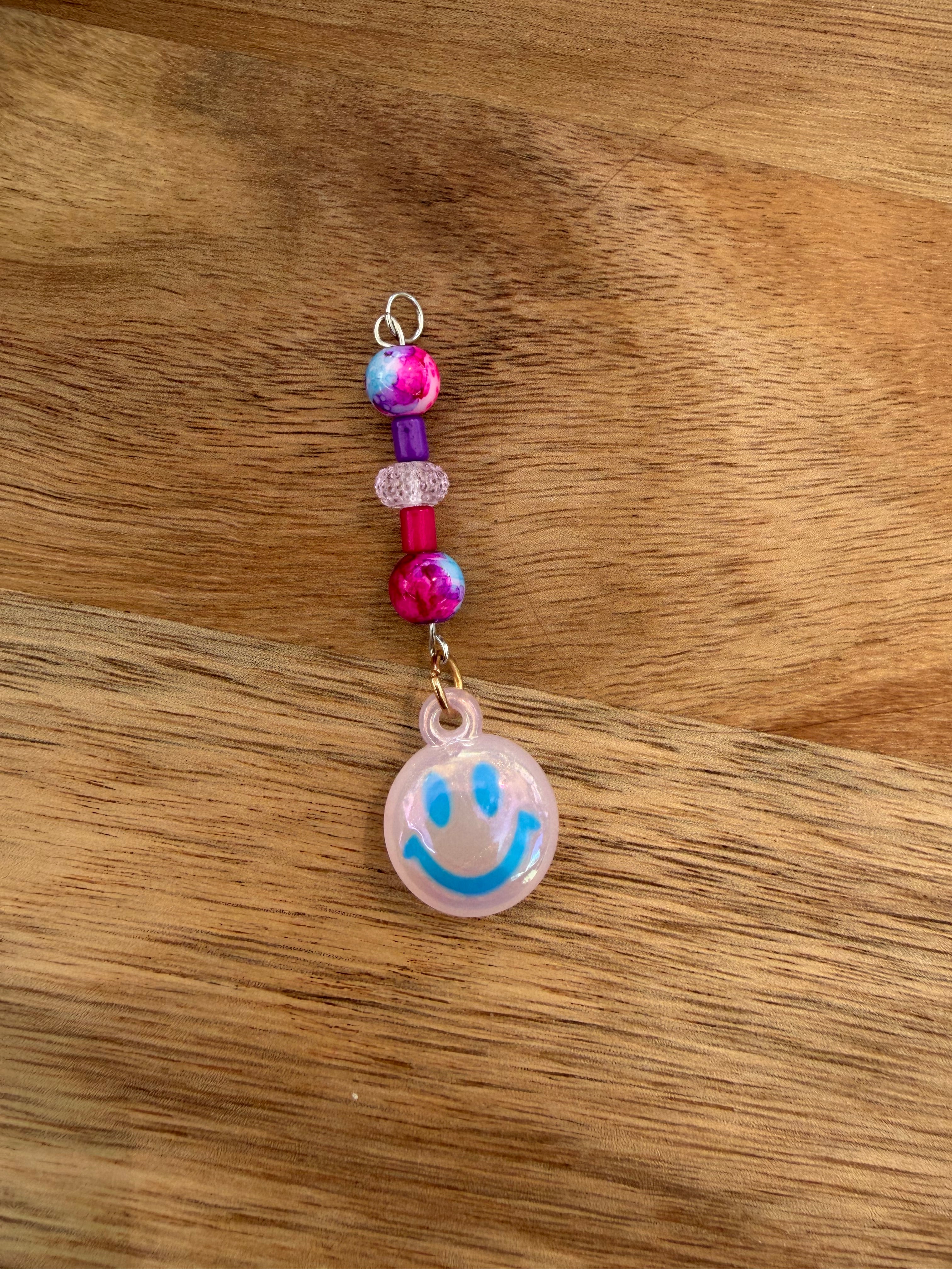 Blue Smiley Individual Dangle