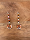 Orange and Black Cat Dangles
