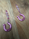 Pink Horseshoe Dangles